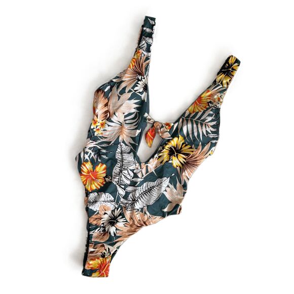 Bikini Lab One Piece Swimsuit XS X Small Tropical Print Floral Pattern - Picture 2 of 5